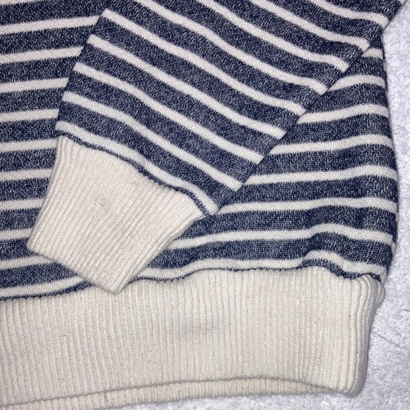 ZARA Striped Fleece Thick Knit Crewneck Sweatshirt women’s medium - Picture 7 of 7